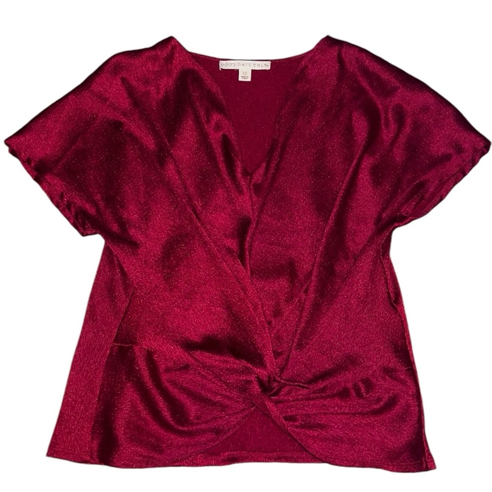 Good Days Only Medium Red V Neck Blouse